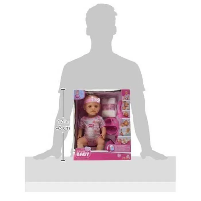 Poupée Enfant - SIMBA - New Born Baby - Fonction Pipi - Rose - 43 cm-2