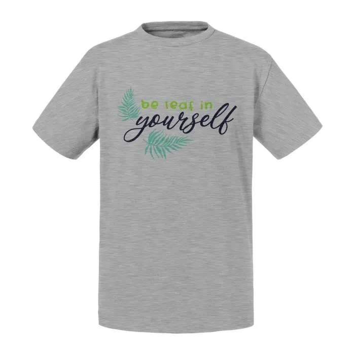 T-shirt Enfant Gris Be leaf in yourself Plantes Pot Jardinage-0
