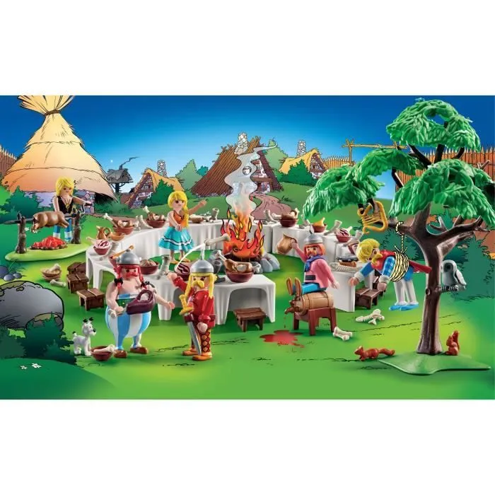 PLAYMOBIL 71827 Le banquet du village et personnage, Astérix, Personnages de la BD Astérix, 159 pièces, Dès 5 ans-1