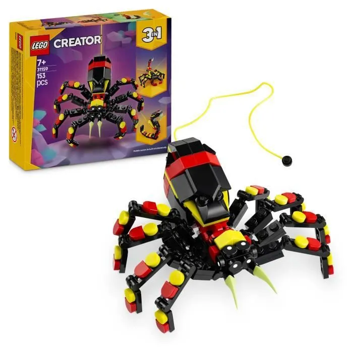 LEGO Creator 31159 3-en-1 Animaux sauvages : l’araignée surprenante - Jouet dès 7 ans-0