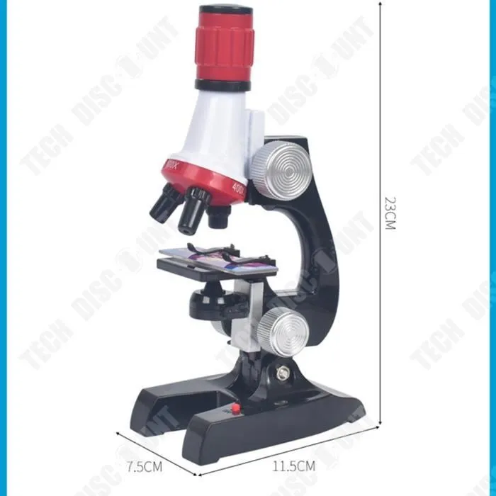 Jouets microscopiques TD® Simulation Longueur focale réglable Réglage de la source lumineuse de l'objectif-3