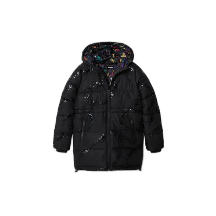 Doudoune fille Desigual Letters - noir - 7/8 ans-0