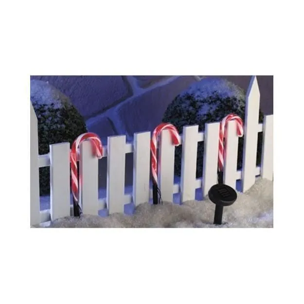 Luminaires - INFACTORY - Cannes de sucre d'orge solaires à LED - 3 m - Rouge - Extérieur-1