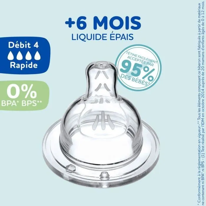 Lot de 4 tétines plates DODIE Sensation - Débit 4-2