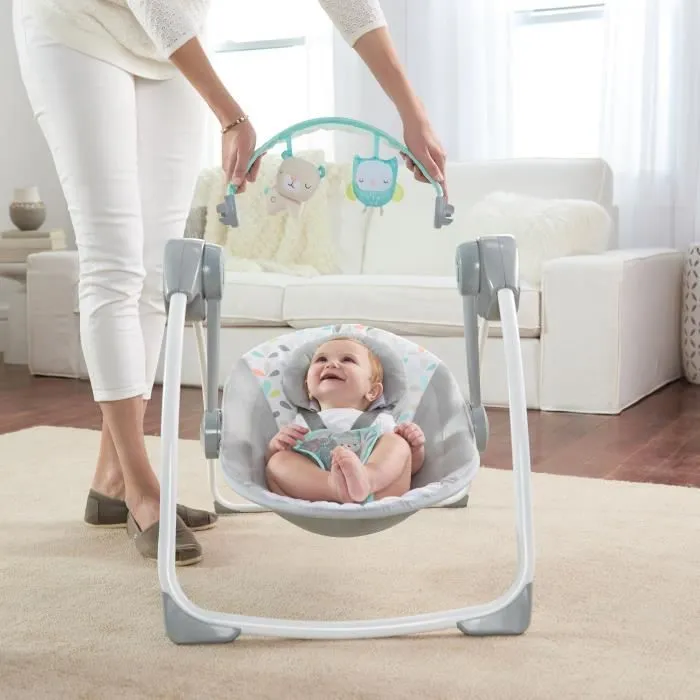 INGENUITY Transat bébé balancelle électrique pliable - Foret - Arche, jouets amovible, réglages balancement, minuterie, inclinaison-2