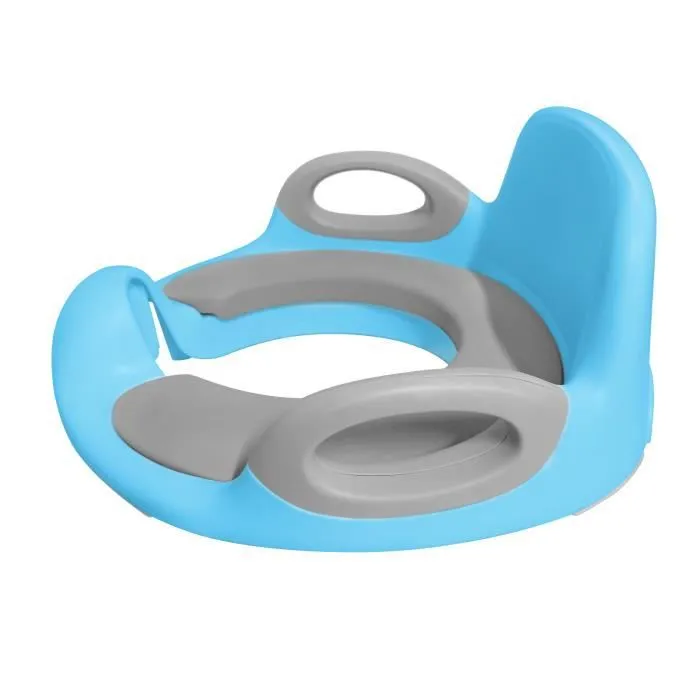 Réducteur WC Bébé XMTECH - Siège de Toilette avec Coussin et Poignée - Bleu et Gris-3