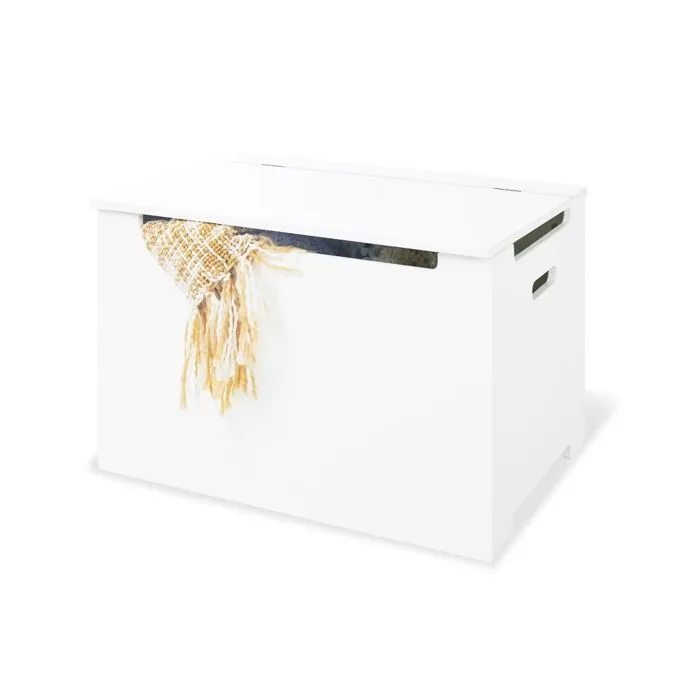 Coffre a jouets en bois blanc-1