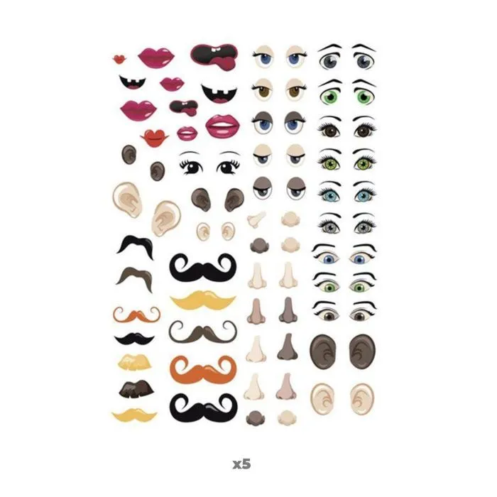 620 gommettes adhésives - yeux et visage-1
