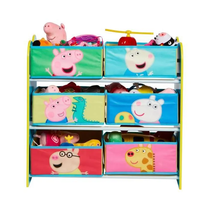 Peppa Pig - Meuble de rangement pour chambre d’enfant avec 6 bacs-1