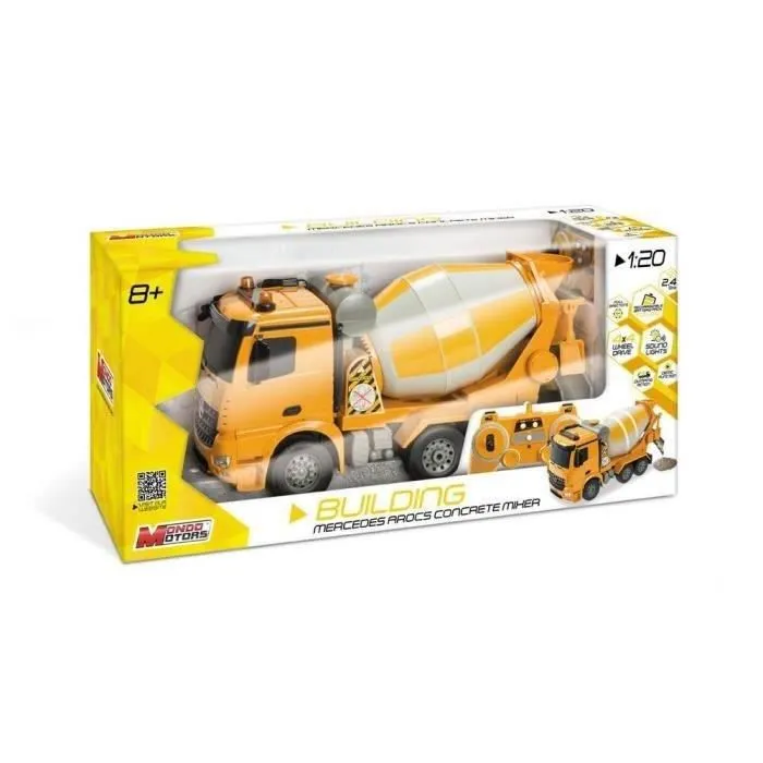 Camion bétonnière radiocommandé Mercedes Arocs - Sons & lumières - Echelle 1:20 - MONDO-3