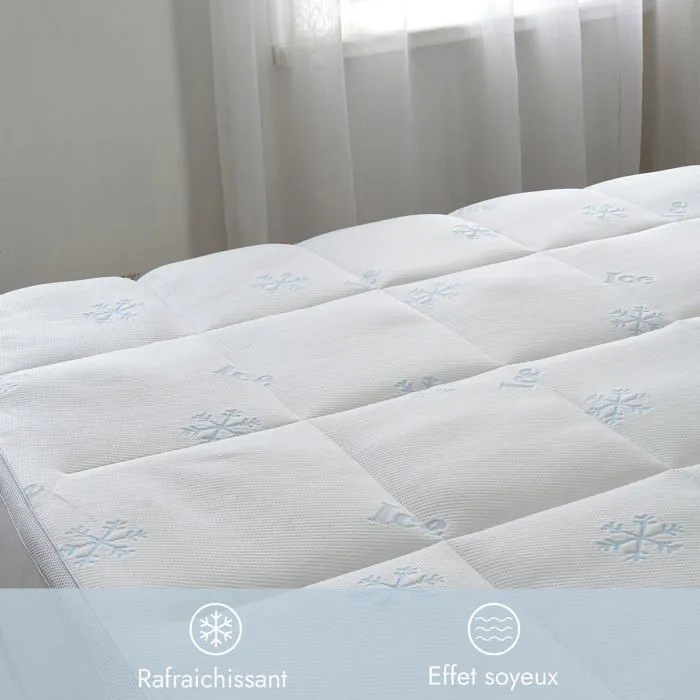 Surmatelas été - Ice Cool - 90 x 190 cm - 100% microfibre - Épaisseur 4 cm - Soutien équilibré-1
