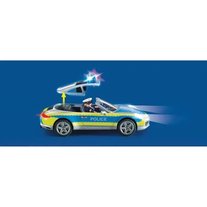 PLAYMOBIL 70066 Porsche 911 Carrera 4S Police, 2 policiers et accessoires, Effets sonores et lumineux, Dès 4 ans-6