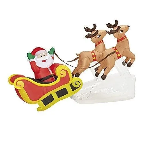 Décoration de Noël gonflable - WIDMANN - Père Noël - Hauteur 180 cm - Utilisation extérieure - Pour enfant-0