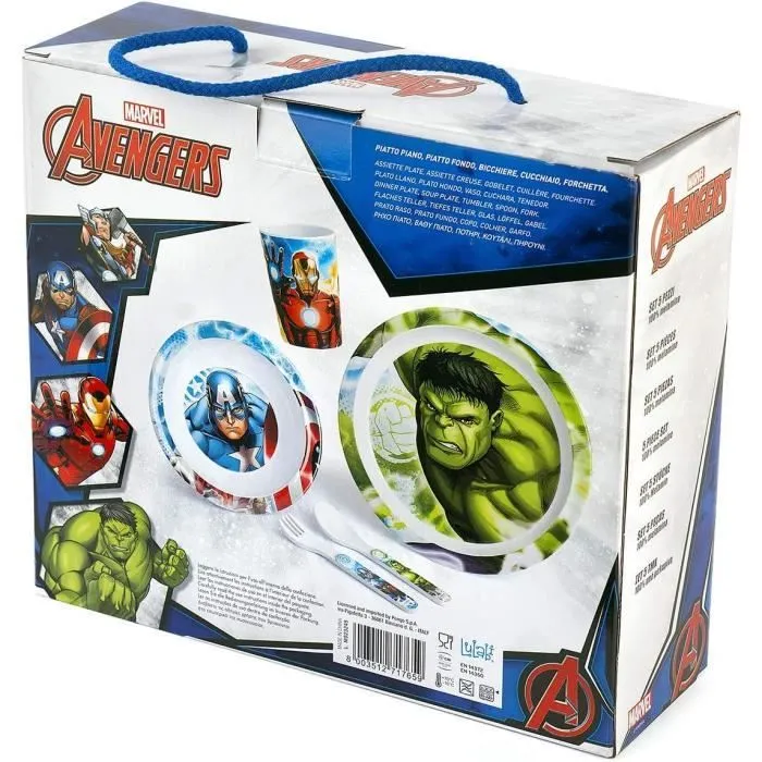 AVENGERS - Ensemble repas (assiette, bol, verre) + 2 couverts-2