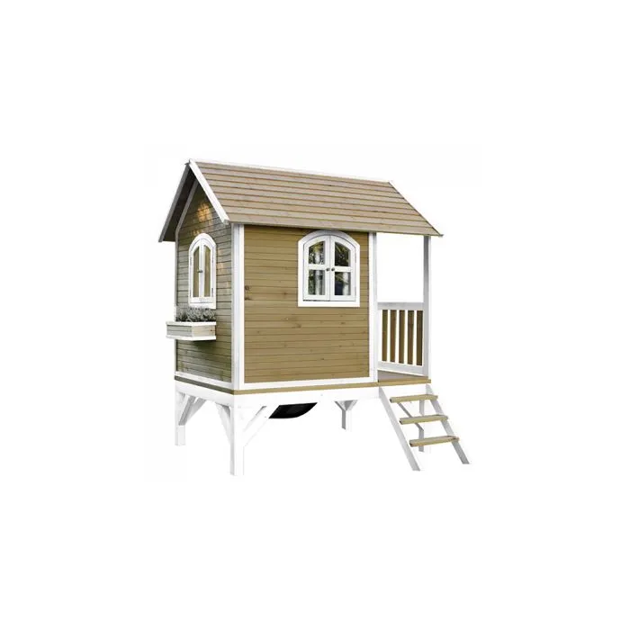 Maison Enfant avec Toboggan Gris - AXI - Tom - Bois - Extérieur-2