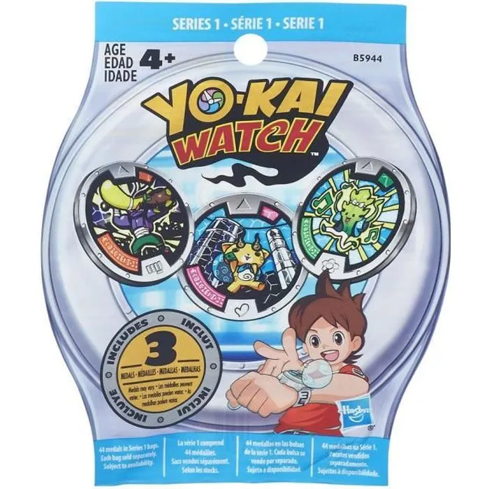 YO-KAI WATCH - Sachet Mystère de 3 Médailles - HASBRO - Garçon - A partir de 4 ans-0
