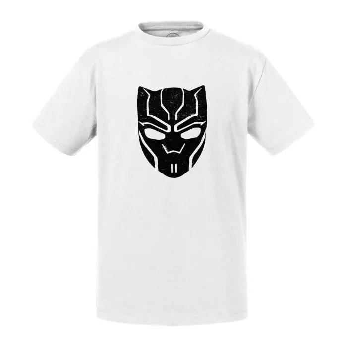 T-shirt Enfant Blanc Black Panther Super Héros BD Film Geek-0
