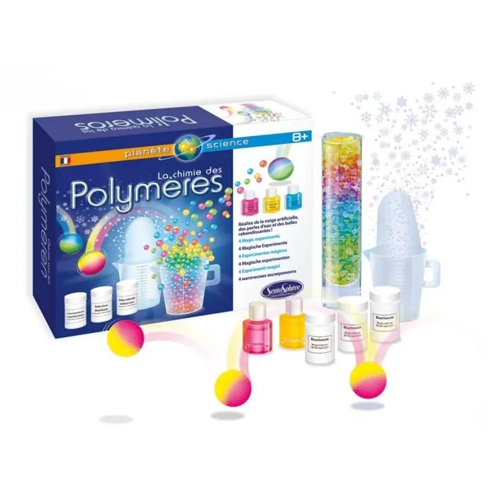 Kit scientifique SENTOSPHERE La Chimie des Polymères - Créez de la neige artificielle et une balle rebondissante-0