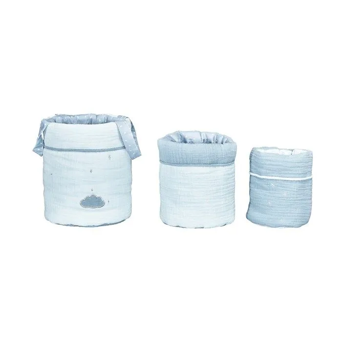 Lot de 3 paniers de rangement en coton-0