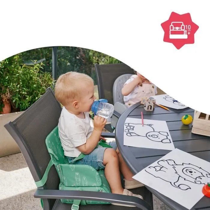 Badabulle Rehausseur Nomade - Pliage Compact - Universel - De 6 à 36 mois, Ours-2