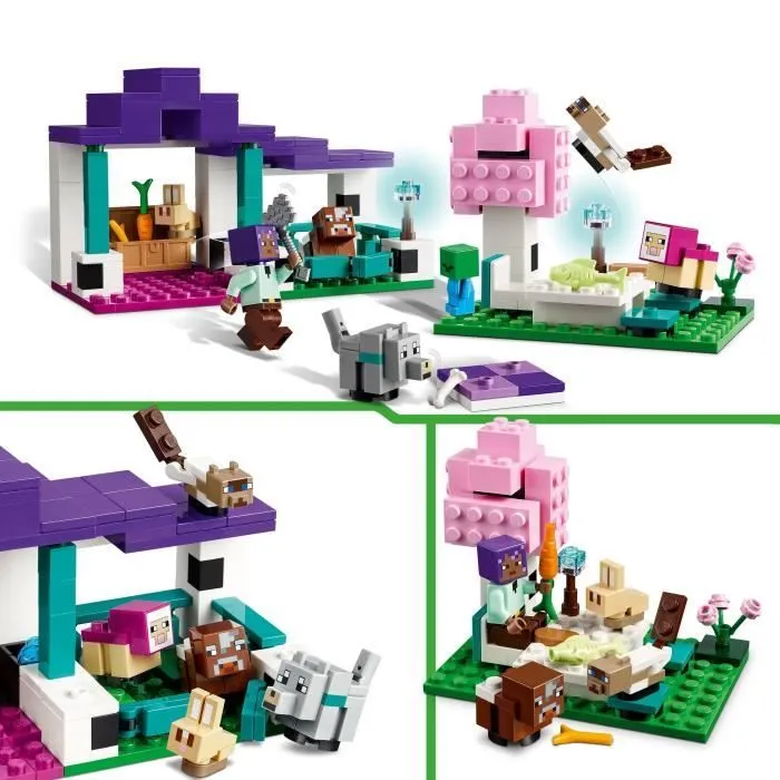 LEGO® 21253 Minecraft Le Sanctuaire Animalier, Jouet de Biome Plaine, Minifigurines de Personnages et Figurines d'Animaux-2