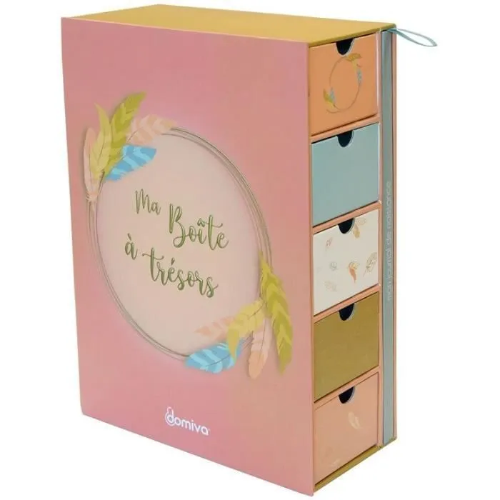 Coffret boite à trésors et journal de naissance - Multicolore - 22.5 x 31 cm-2
