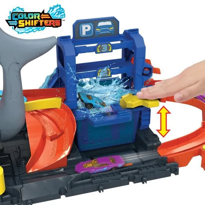 Hot Wheels City-Station de Lavage Requin-Coffret voiture Color Reveal HTN82-6