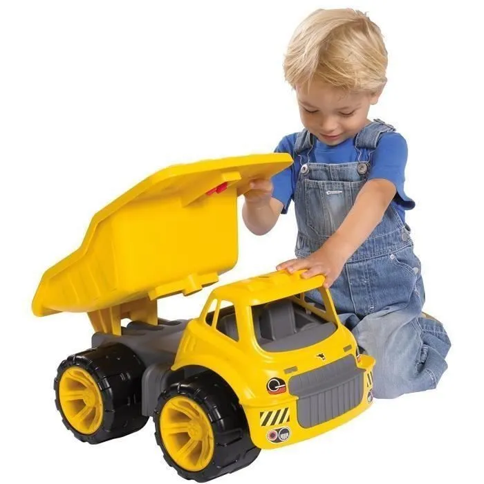Camion Benne - Smoby - BIG MAXI - Benne basculante - Grosses roues soft silencieuses - Jaune-1