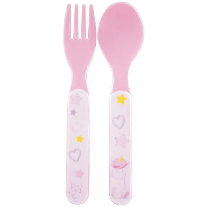 Lot Vaisselle Licorne pour Enfant - FUN HOUSE - 006319 - 2 Assiettes, 2 Sets de Couverts et 1 Peluche Douce-2