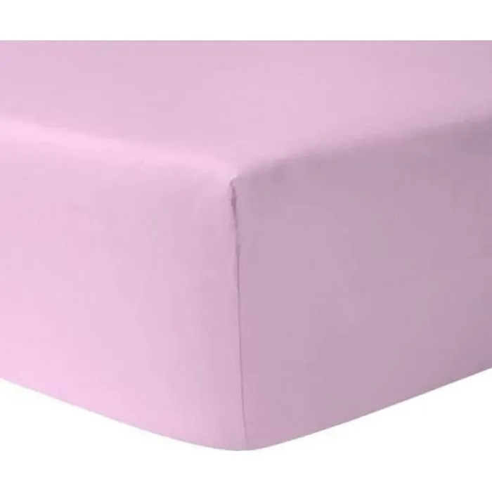 Drap housse Rose Pale 140 x 190 cm 100 % coton + Protège Matelas Imperméable 140 x 190 cm - HOMEROKK-0