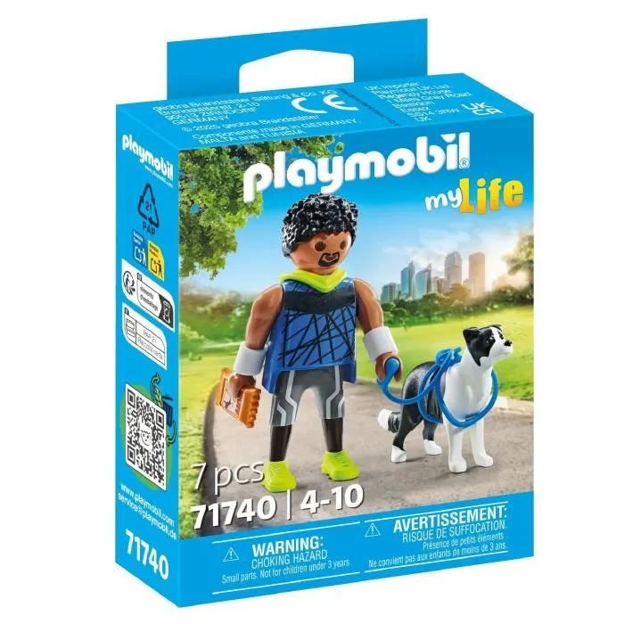 PLAYMOBIL 71740 Homme sportif avec Border Collie, My Life, 7 pièces, Dès 4 ans-0