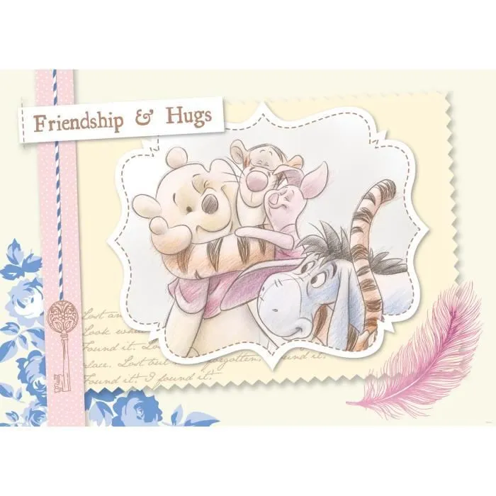 Poster Intissé - Disney Winnie l'ourson - modèle Winnie et ses amis - crayonné 160 cm x 110 cm Multicolor-1