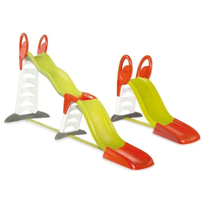 Toboggan Super Megagliss 2en1 - SMOBY - Glisse de 3m75 - Vert Blanc Rouge - Enfant - Plastique français-4