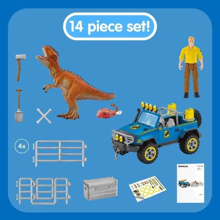 Voiture tout-terrain avec avant-poste Dino - SCHLEICH - 41464 - Dinosaurs-3