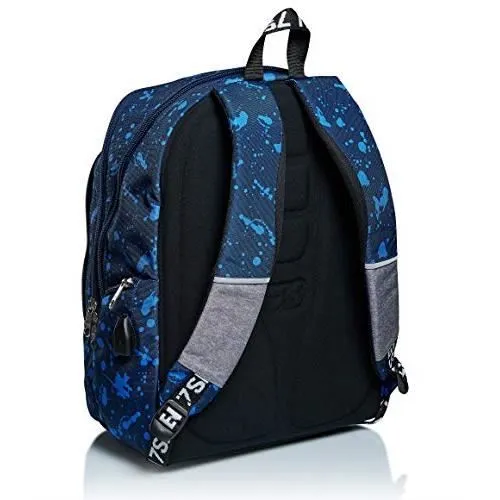 Seven Sac à Dos, Avancé, Street Player Sac à Dos Scolaire Rembourré, Sac à Livres, Filles et Garçons, pour l'École, le Sport & les-3