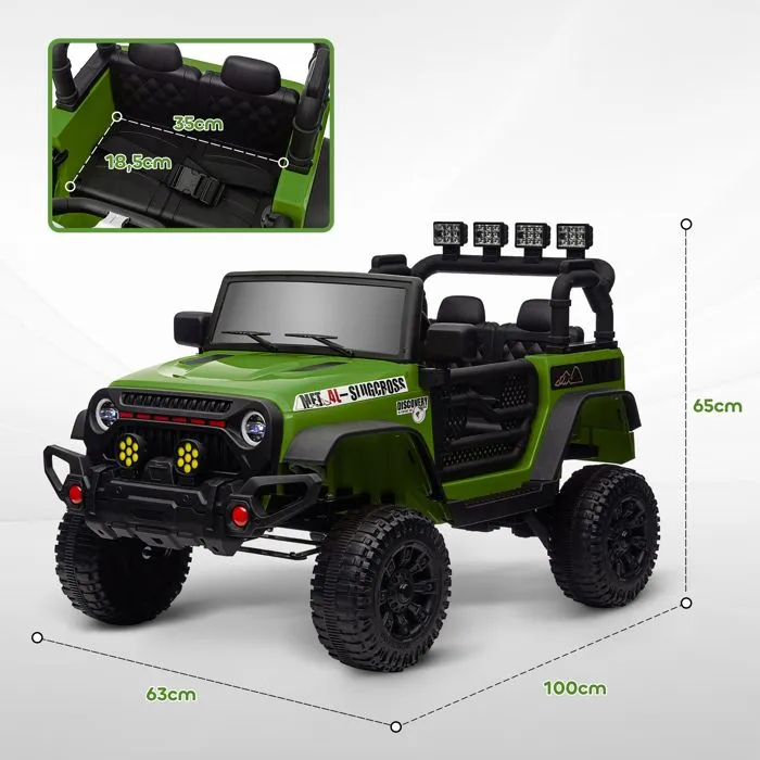 Buggy électrique enfant - AIYAPLAY - télécommande 2.4Ghz - 2 moteurs 12 V - 3 vitesses - vert-3