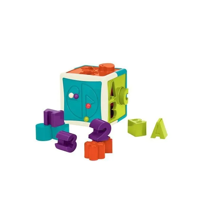 Jouet éducatif - Battat - Trieur de Forme Cube - Alphabet, Chiffres et Formes - Mixte 3 ans+-1