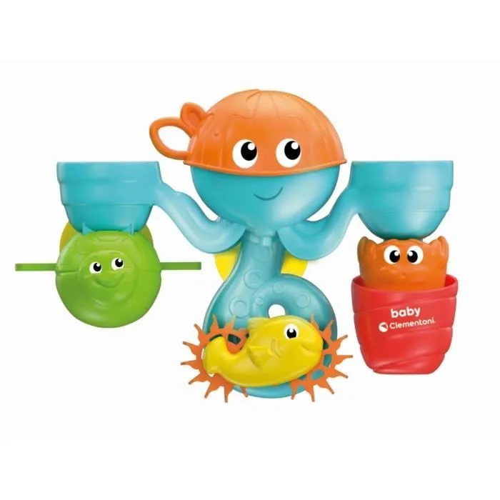 Jouet bain bébé - Clementoni - Mon centre d'activités aquatiques - Pieuvre et animaux activés par l'eau-3