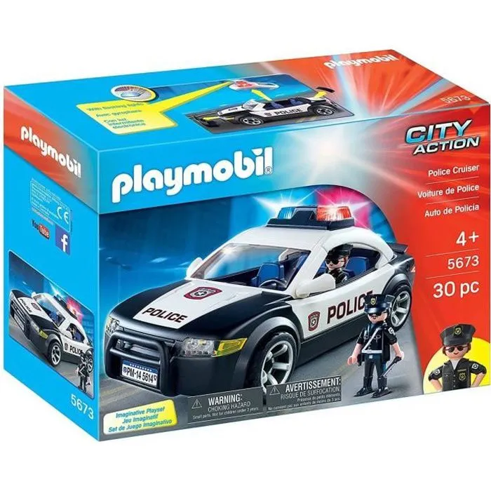 Voiture de Police - PLAYMOBIL - City Action - 5673 - Mixte - Blanc - 4 ans et plus-0