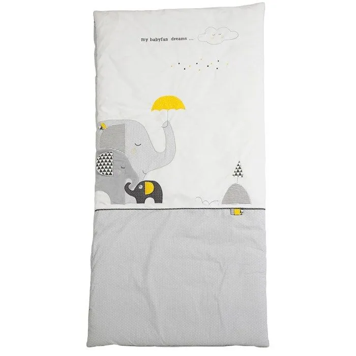 Edredon pour lit bébé en coton gris - Babyfan - 70x140cm - Uni - Mixte-1
