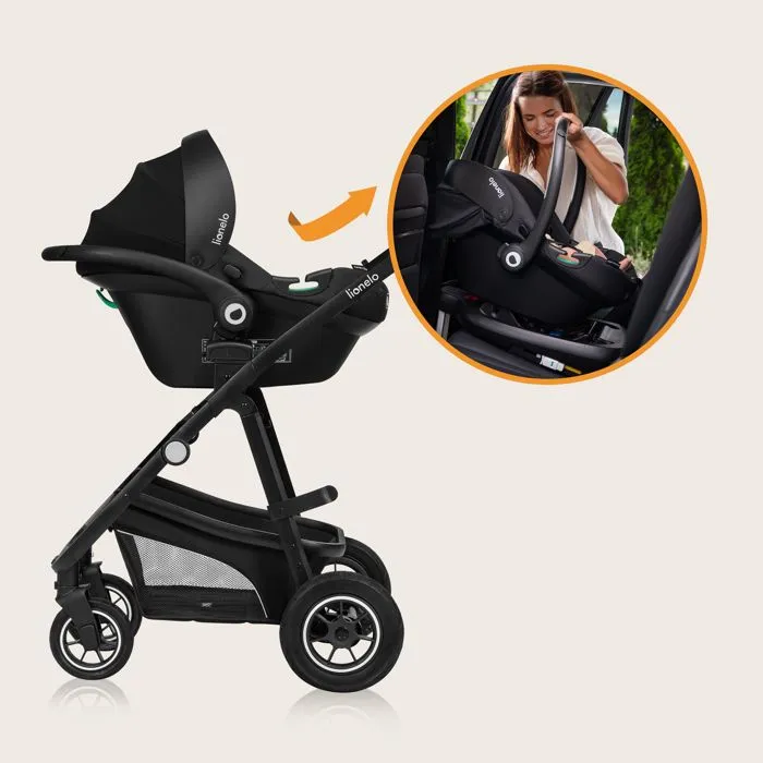 Poussette combinée 3en1 LIONELO Bianka -Jusqu'à 22Kg - Pack poussette, nacelle, siège auto, sac et accessoires - Gris-3