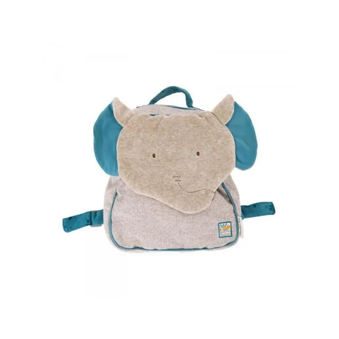 Sac à dos - MOULIN ROTY - Élément éléphant - Couleur bleue - Mixte - Maternelle-0