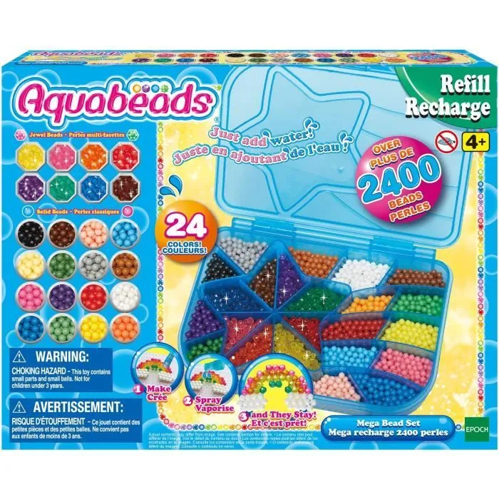 La méga recharge 2400 perles - AQUABEADS - 31502 - 24 couleurs-1
