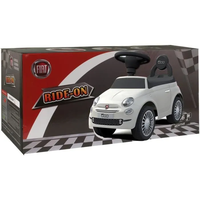 Porteur Fiat 500 - Blanc - Pour Enfant à partir de 12 mois - Klaxon sonore-1