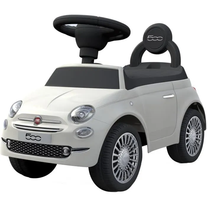 Porteur Fiat 500 - Blanc - Pour Enfant à partir de 12 mois - Klaxon sonore-0