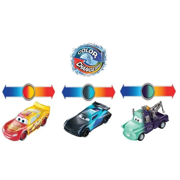 Bebeboutik Pack de 3 mini vehicules Cars Color Changers MATTEL Flash McQueen Martin et Bobby Swift 3 ans et