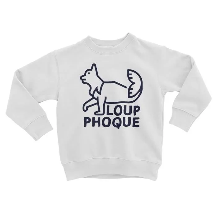 Sweatshirt Enfant Loup-phoque Humour Animaux Loufoque Jeu de Mot-0