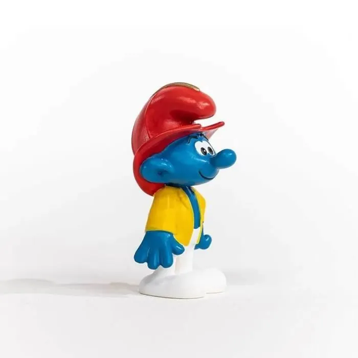 Figurine Schtroumpf - SCHLEICH - Schtroumpf Pompier - Blanc - Coloris Unique - Intérieur-1