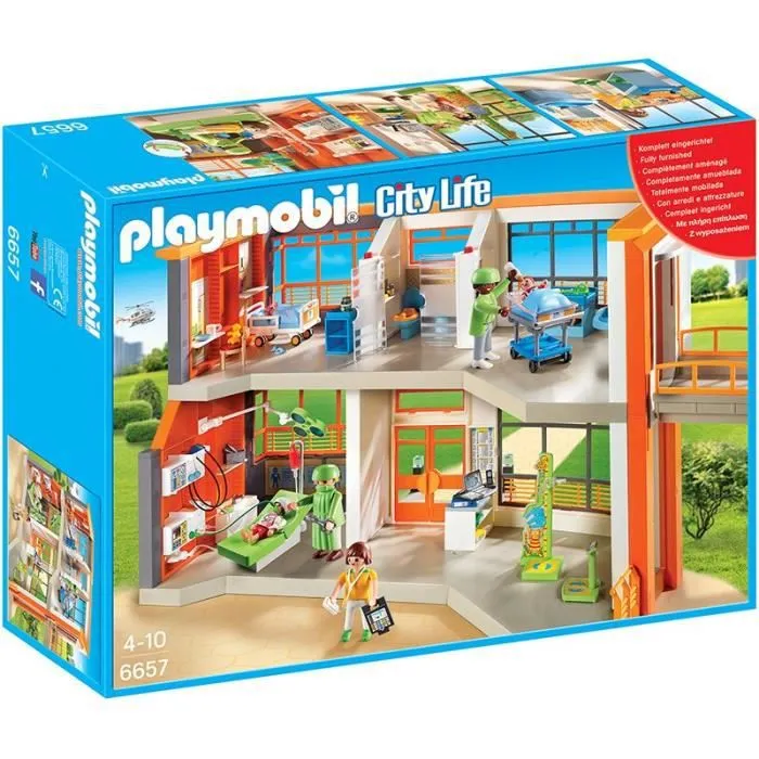 PLAYMOBIL - Hôpital Pédiatrique Aménagé 6657 - City Life-0