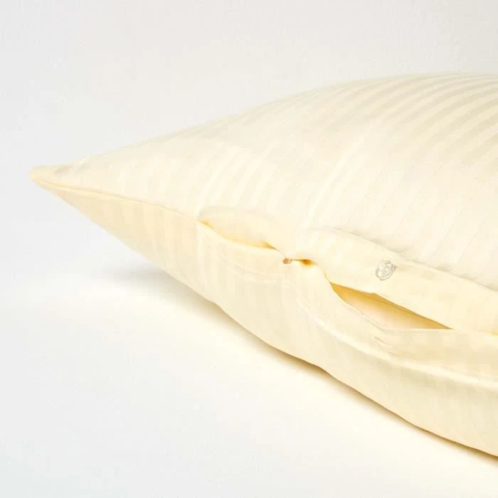 Taie d'oreiller spécial oreiller cervical en coton égyptien 330 fils Forme V Jaune pastel-2